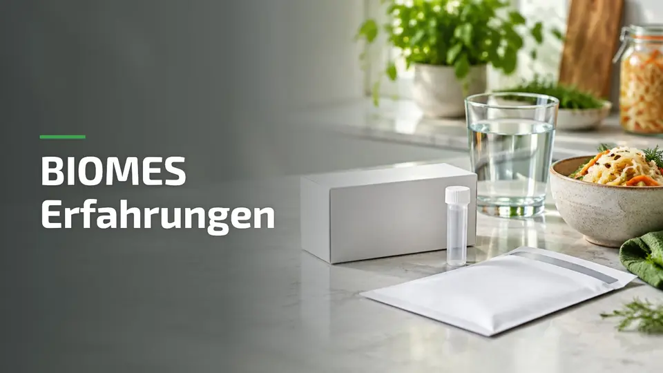 BIOMES Erfahrungen: Darmtest-Kit für zu Hause neben fermentiertem Gemüse
